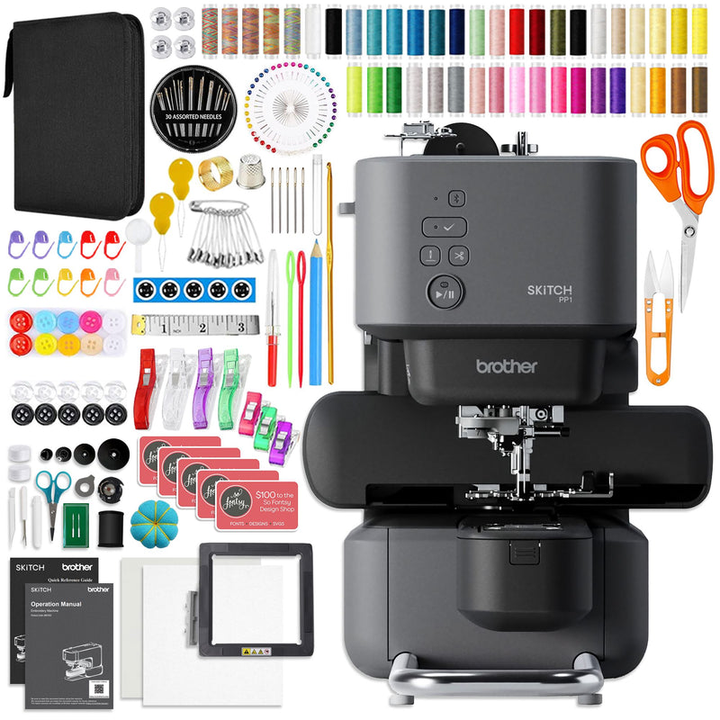 Brother Skitch PP1 4" x 4" Embroidery Machine with 200+ Accessory Kit Brother Sewing Bundle Brother