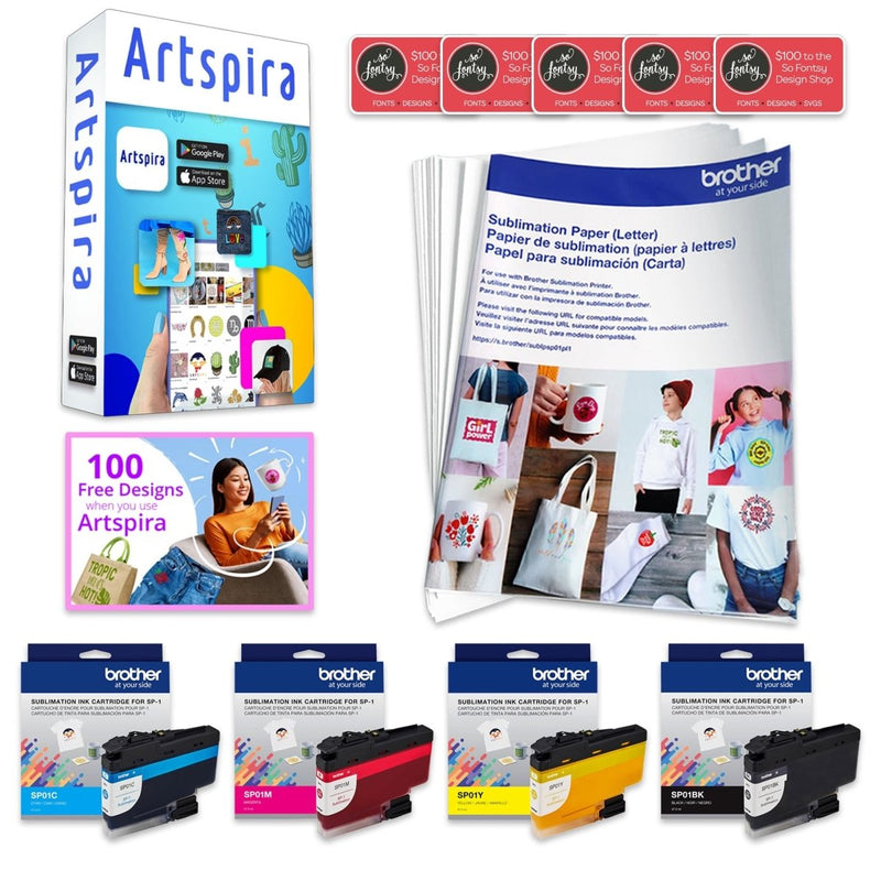 Brother SP-1 Sublimation Printer Bundle with 8-in-1 Heat Press - Swing Design6