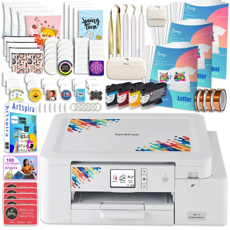 Brother SP-1 Sublimation Printer Deluxe Bundle with 460 Transfer Sheets - Swing Design1