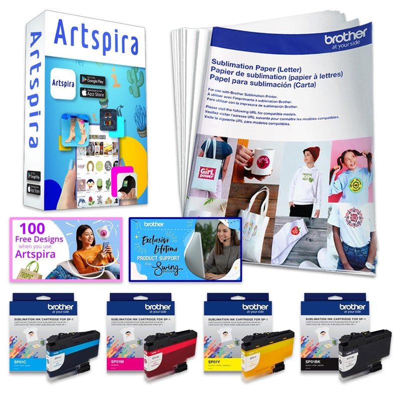 Brother SP-1 Sublimation Printer & Ink Base Bundle - Swing Design3