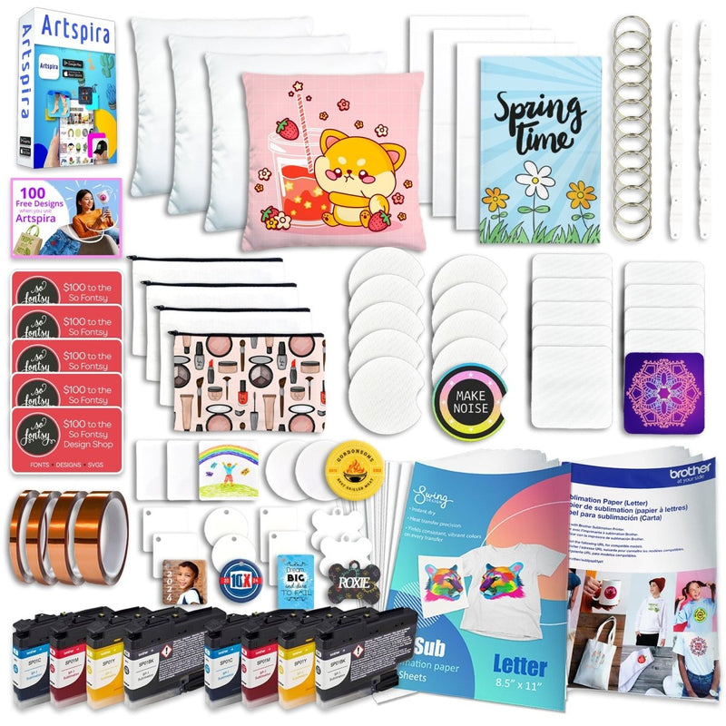 Brother SP-1 Sublimation Printer Starter Bundle with Double Inks - Swing Design3