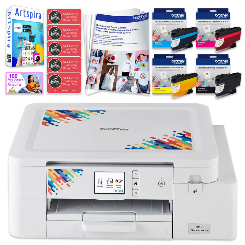 Brother SP-1 Sublimation Printer Starter Bundle with Double Inks Sublimation Bundle Brother