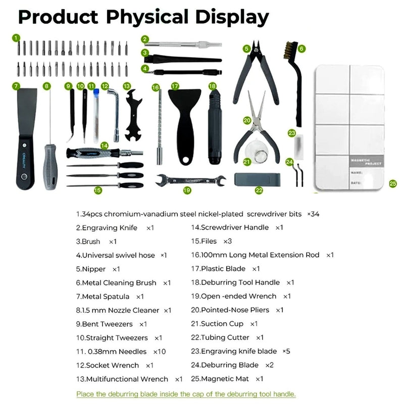 Creality 3D Printer 74 Piece Tool Wrap Kit Pro - Swing Design6