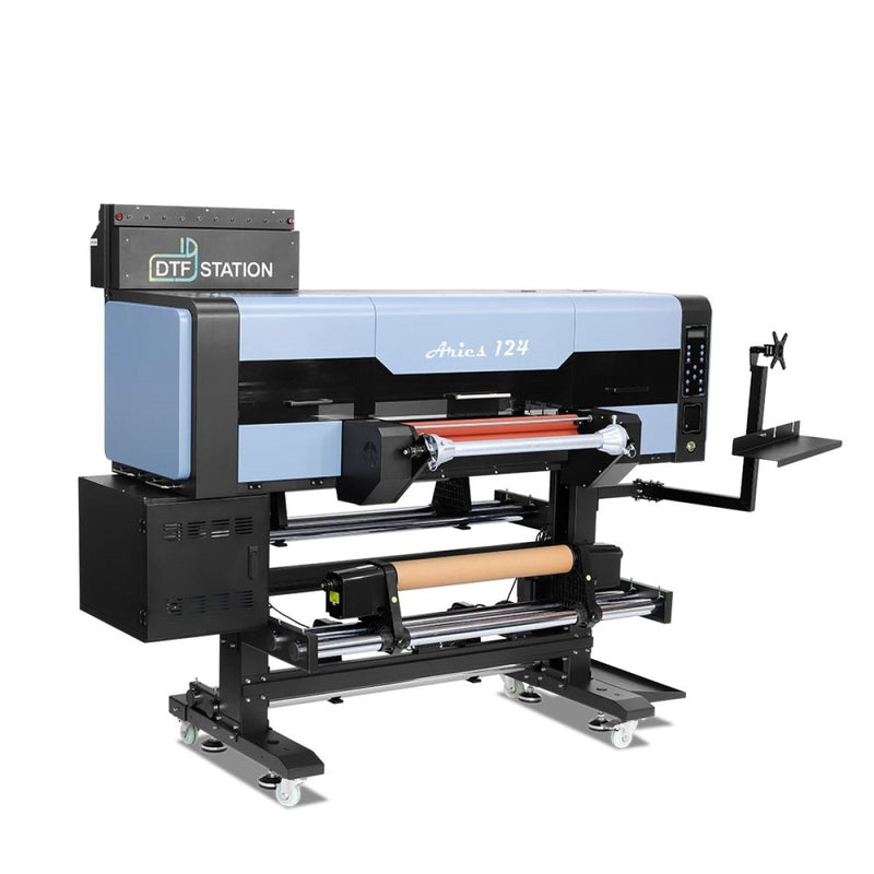 DTF Station Aries 124 UV DTF Printer 24in w/ Inks, Supplies, Compressor & Training Swing Design 10