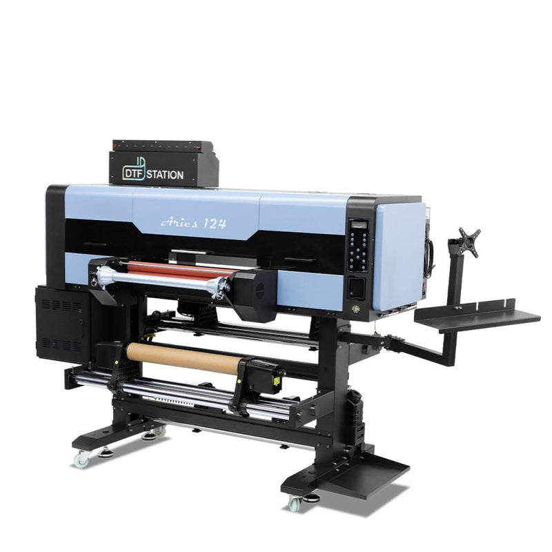 DTF Station Aries 124 UV DTF Printer 24in w/ Inks, Supplies, Compressor & Training Swing Design 15