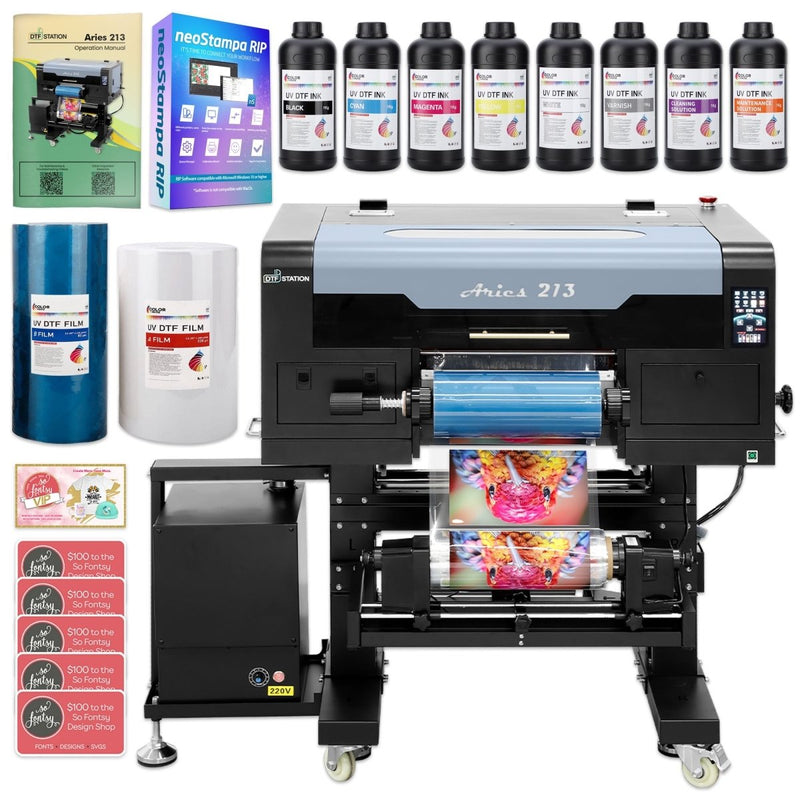 DTF Station Aries 213 UV Direct To Film (DTF) Printer 13in w/ Inks & Supplies - Swing Design1