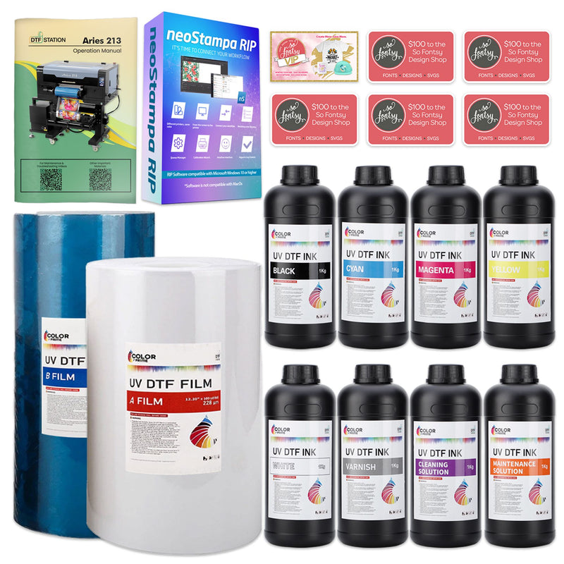 DTF Station Aries 213 UV Direct To Film (DTF) Printer 13in w/ Inks & Supplies DTF Bundles Prestige