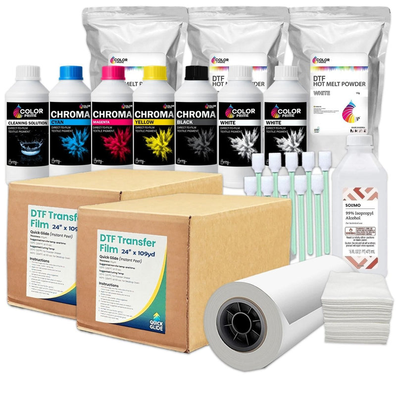 DTF Station Color Prime Chroma DTF Ink & Supplies Quick Glide Bundle - 23.62" - Swing Design1