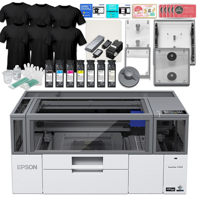 Epson Surecolor F1070 Hybrid DTG & DTF Printer Bundle with Platen Set DTG Bundles Epson