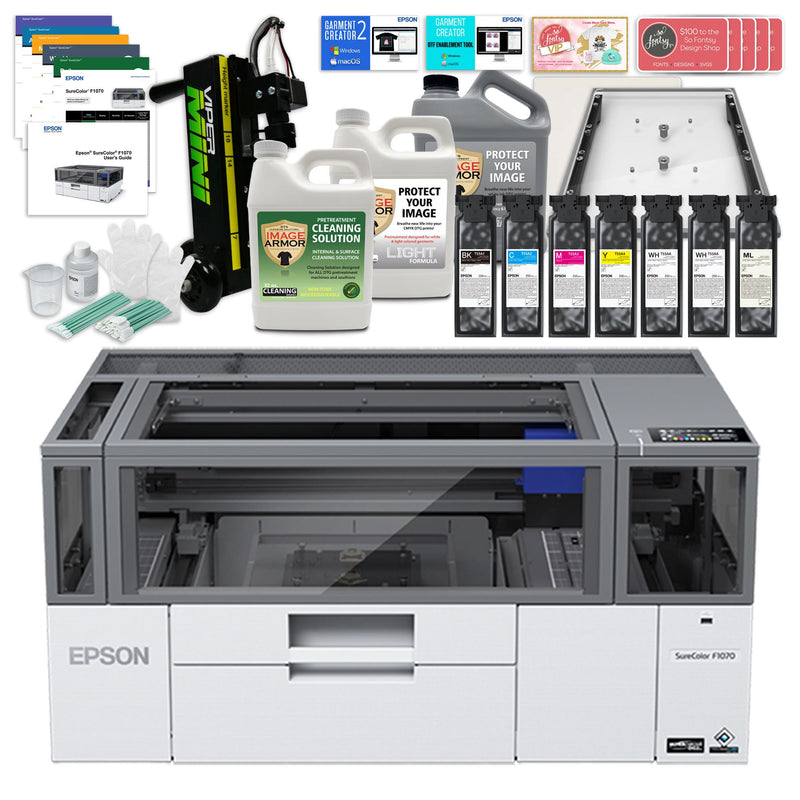 Epson Surecolor F1070 Hybrid DTG & DTF Printer with DTG Garment Pretreat Bundle DTG Bundles Epson