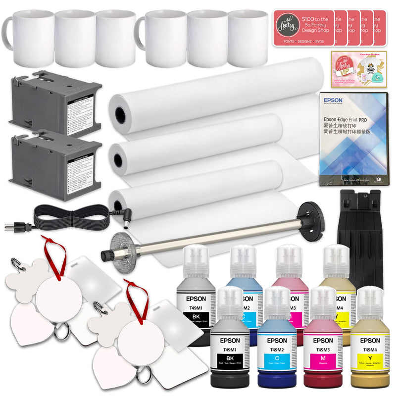Epson SureColor PRO F570 24" Sublimation Printer w/ 7-in-1 Tumbler Press Sublimation Bundle Epson