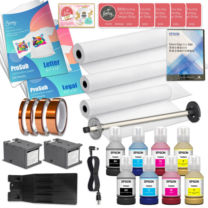 Epson SureColor PRO F570 Desktop 24" Dye Sublimation Paper Printer Bundle Sublimation Bundle Epson