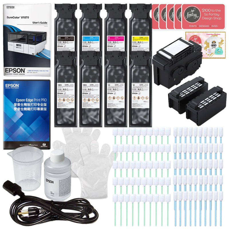 Epson Surecolor V1070 Desktop A4 UV DTF Dual Function Flatbed Printer DTF Bundles Epson