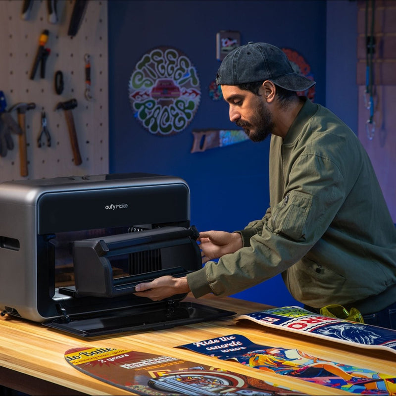 eufyMake E1 UV DTF & Direct To Object Printer with Rotary & Laminator - Swing Design
