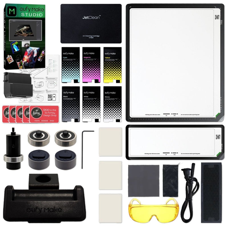 eufyMake E1 UV DTF & Direct To Object Printer w/ Ink & Rotary Attachment - Swing Design