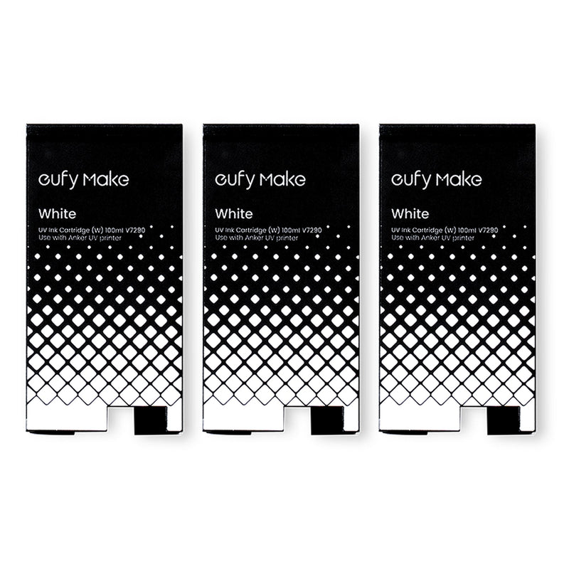 eufyMake E1 UV Replacement Ink Set - 3 White, 3 Gloss & Cleaning Cartridge DTF Eufymake
