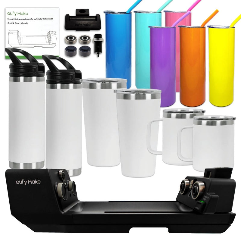 eufyMake E1 UV Rotary Printing Attachment & Blanks Bundle - Swing Design