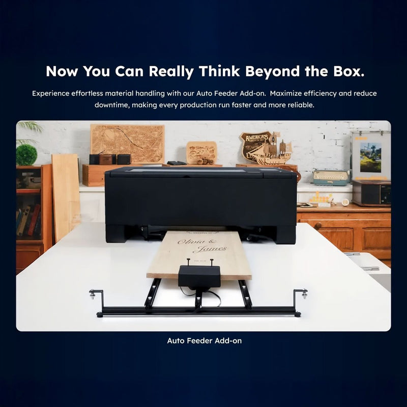 FLUX Beambox II 55W C02 Laser Cutter & Engraver with 4-in-1 Rotary & Auto Feeder - Swing Design23