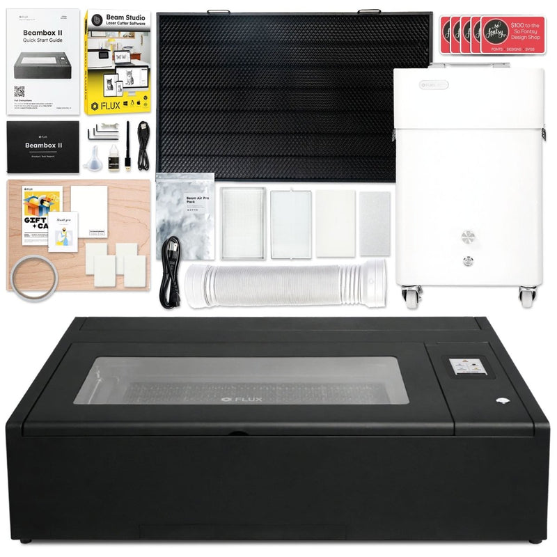 FLUX Beambox II 55W C02 Laser Cutter & Engraver with Air FilterWith Beam PRO Air Filter +$800 - Swing Design2
