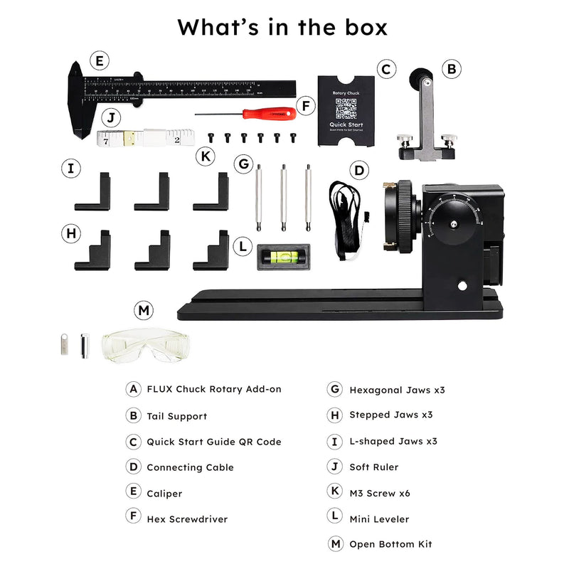 FLUX Beamo 4-in-1 Rotary Attachment Laser Engraver Accessories Flux
