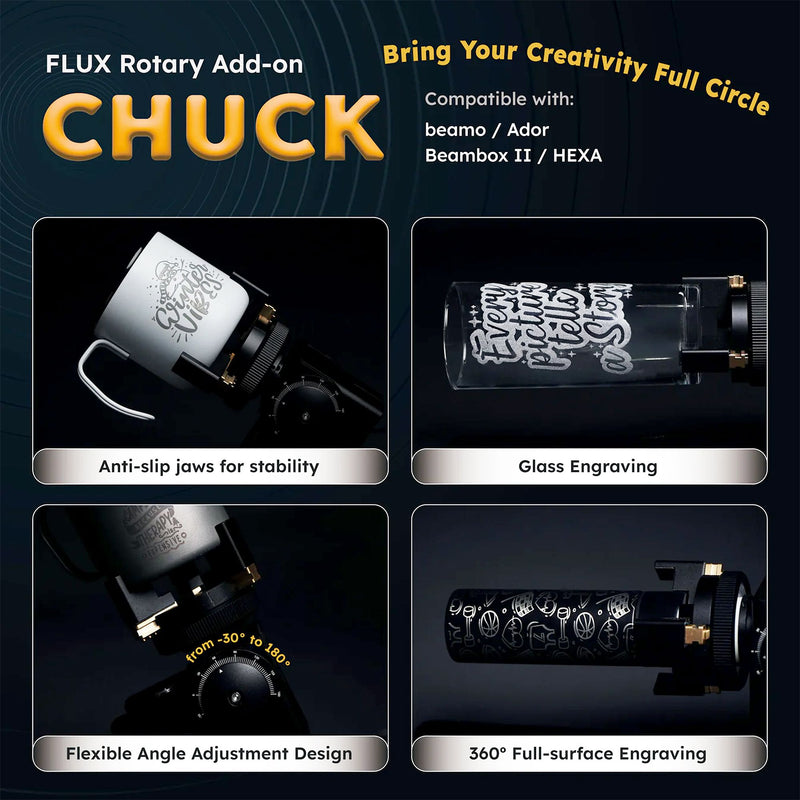 FLUX Beamo 4-in-1 Rotary Attachment Laser Engraver Accessories Flux