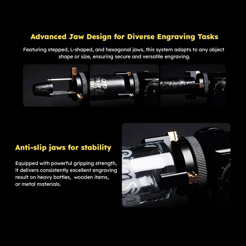 FLUX Beamo 4-in-1 Rotary Attachment with Chuck Riser - Swing Design17