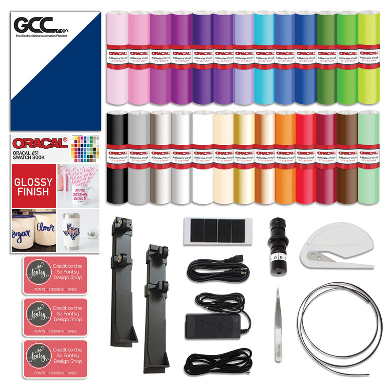 GCC Expert II 24" LX w/ Stand & Aligning System for Contour Cutting Bundle GCC Vinyl Cutter GCC