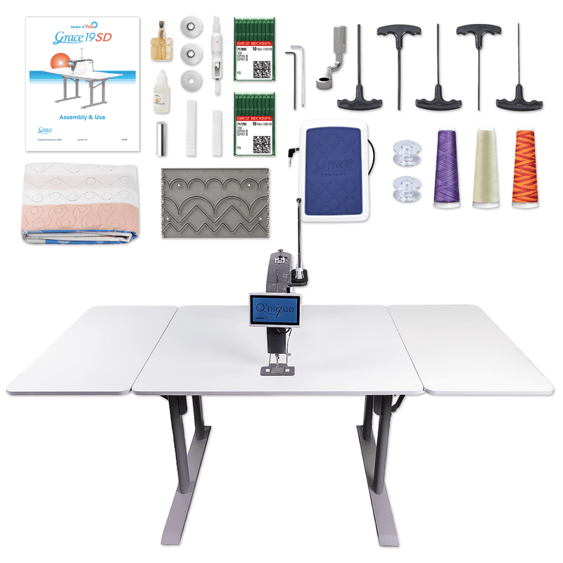 Grace 19SD Longarm Quilting Machine with Sit Down Table Swing Design 1