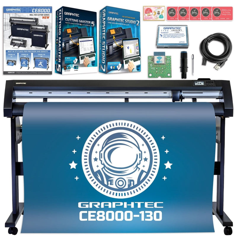 Graphtec CE8000-130 50in Vinyl Cutter with Catch Basket & Deluxe Accessories - Swing Design3