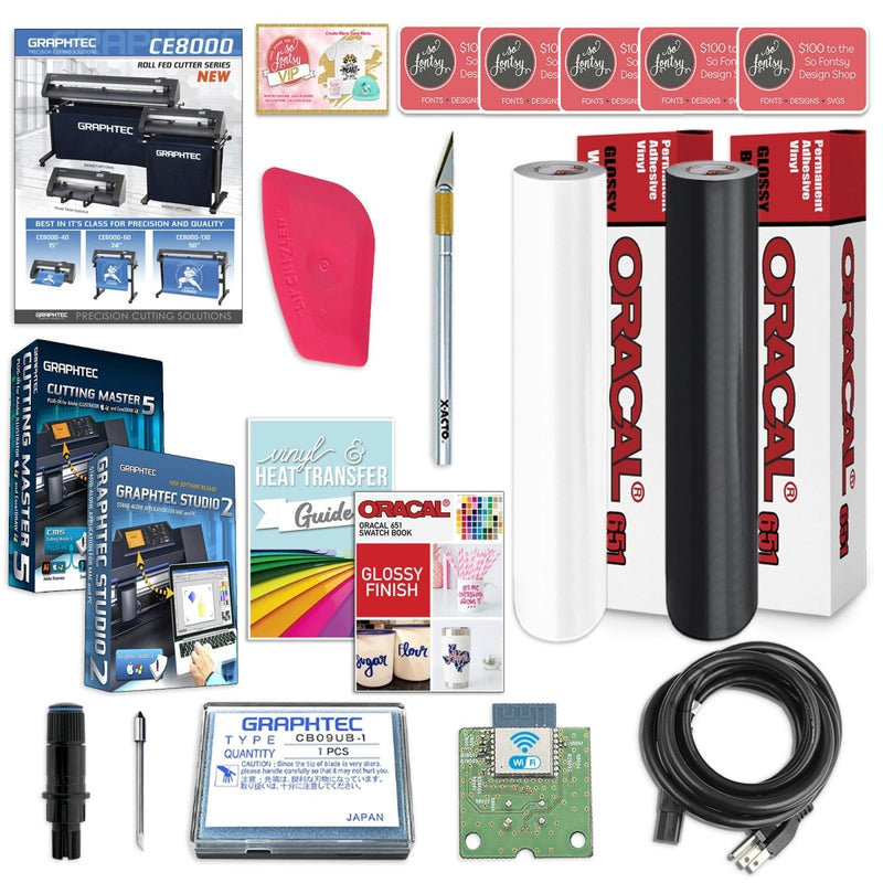 Graphtec CE8000-130 50in Vinyl Cutter w/ Vinyl Bundle, Software & 2 YR Warranty - Swing Design3