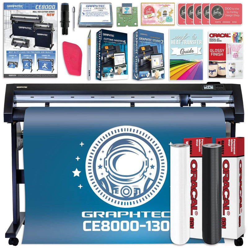 Graphtec CE8000-130 50in Vinyl Cutter w/ Vinyl Bundle, Software & 2 YR Warranty - Swing Design1