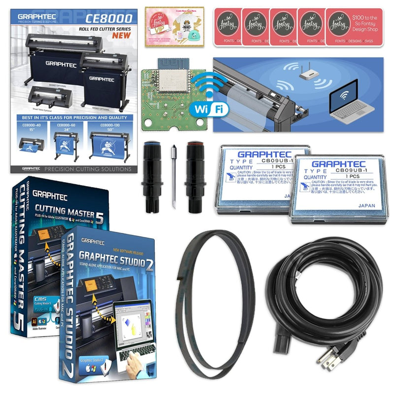 Graphtec CE8000-130 50in Vinyl Cutter with Catch Basket & Deluxe Accessories - Swing Design2