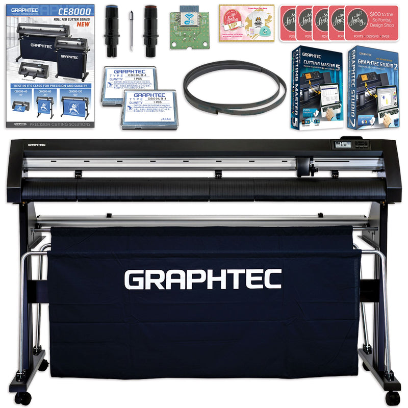 Graphtec CE8000-130 - 50in Vinyl Cutter with Catch Basket & Deluxe Accessories Graphtec Bundle Graphtec WIFI ONLY