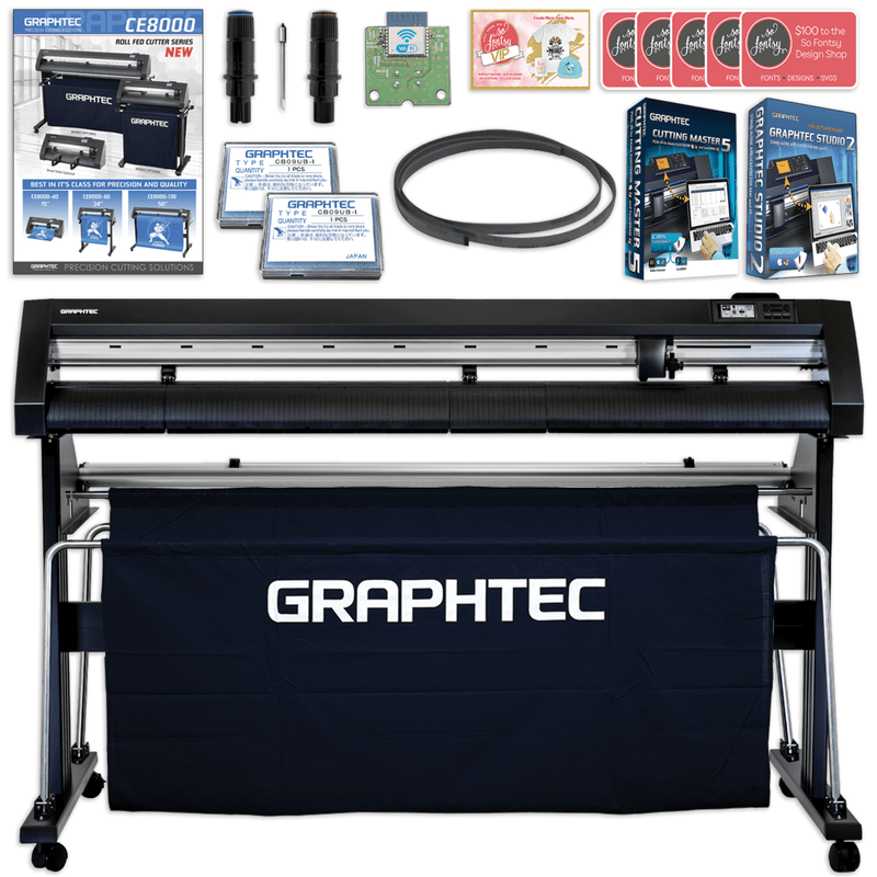 Graphtec CE8000-130 50in Vinyl Cutter with Catch Basket & Deluxe Accessories Swing Design 1