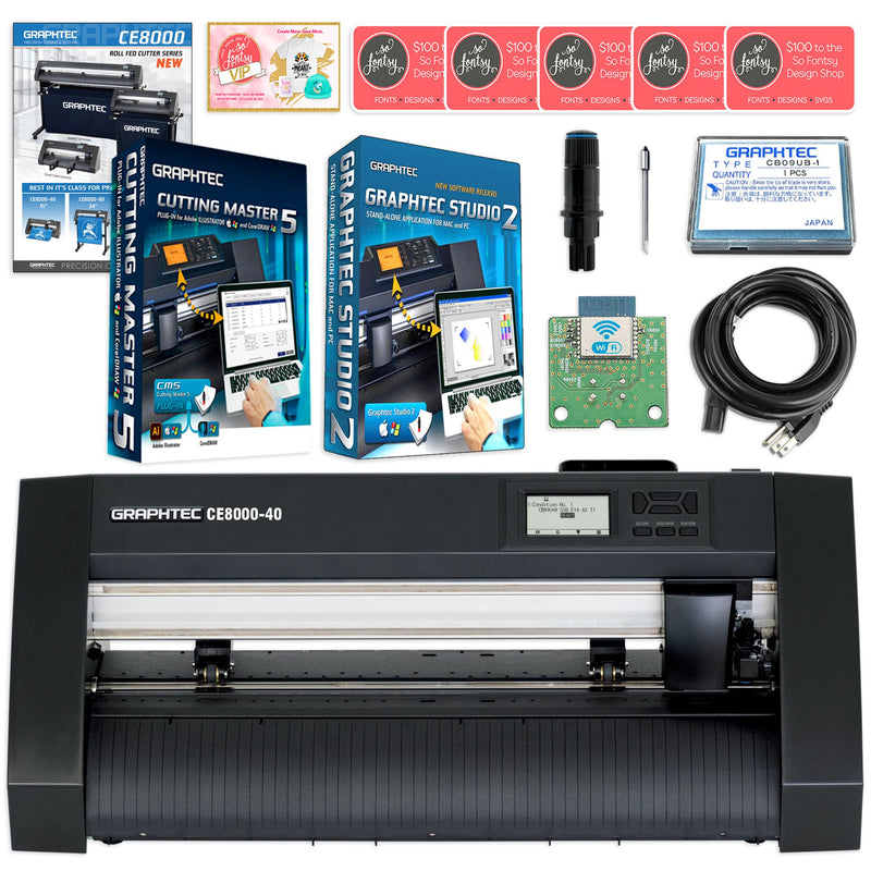 Graphtec CE8000-40 15” Vinyl Cutter w/ Oracal Bundle, Software & 2 Year Warranty Graphtec Bundle Graphtec