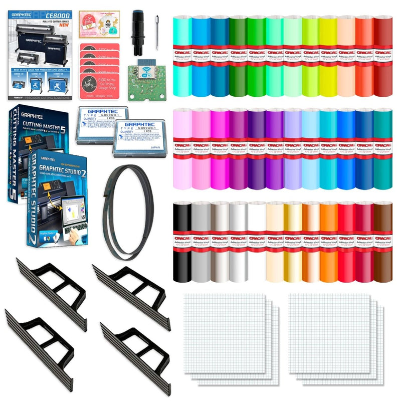 Graphtec CE8000-40 15in Vinyl Cutter w/ Sheet Feeder & Accessories BundleEthernet + Wireless LAN Module - Swing Design5