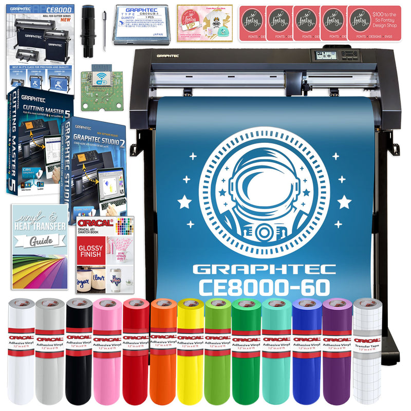 Graphtec CE8000-60 24" Vinyl Cutter with Oracal Bundle & Software Graphtec Bundle Graphtec
