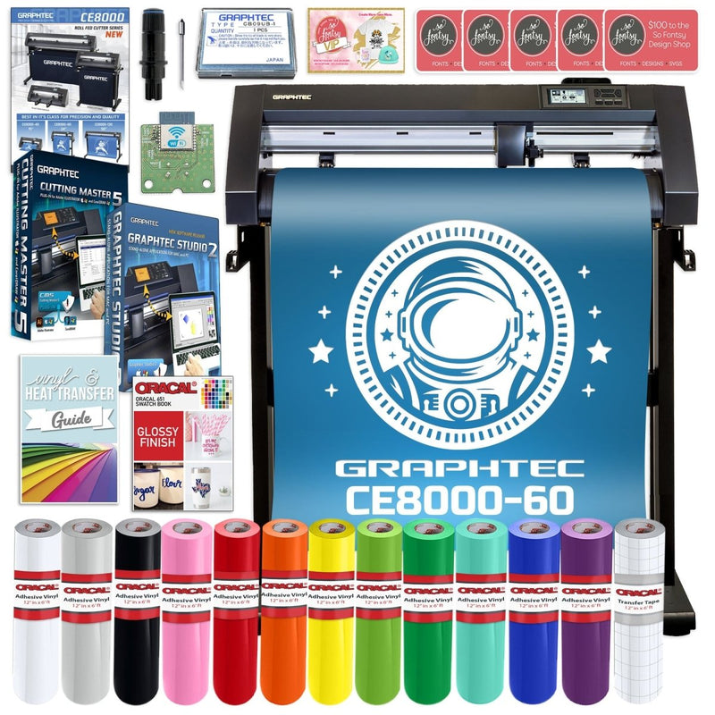 Graphtec CE8000-60 24in Vinyl Cutter with Oracal Bundle & SoftwareEthernet + Wireless LAN Module - Swing Design3