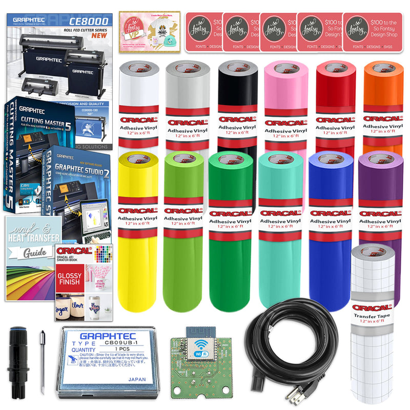 Graphtec CE8000-60 24" Vinyl Cutter with Oracal Bundle & Software Graphtec Bundle Graphtec