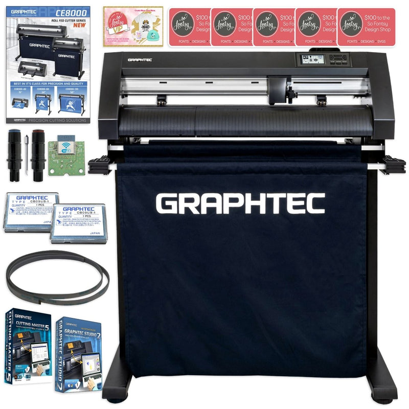 Graphtec CE8000-60 24in Vinyl Cutter with Catch Basket & Deluxe AccessoriesEthernet + Wireless LAN Module - Swing Design
