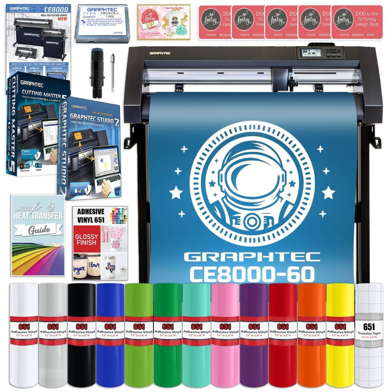 Graphtec CE8000-60 24in Vinyl Cutter with Oracal Bundle & SoftwareEthernet Only - Swing Design1