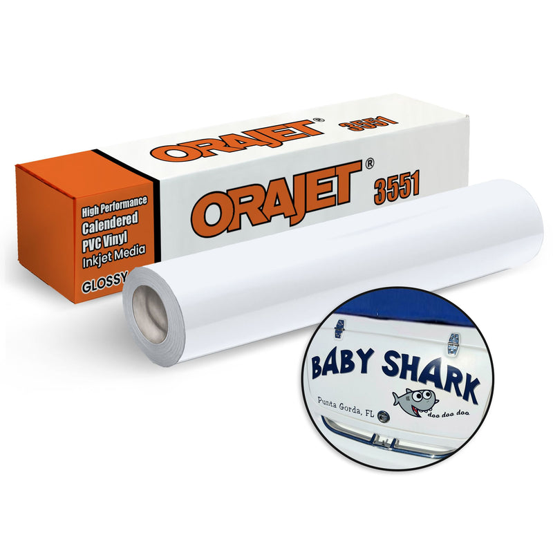 Orajet 3551 Glossy Printable Adhesive Vinyl - 54" x 150 FT Vinyl Oracal