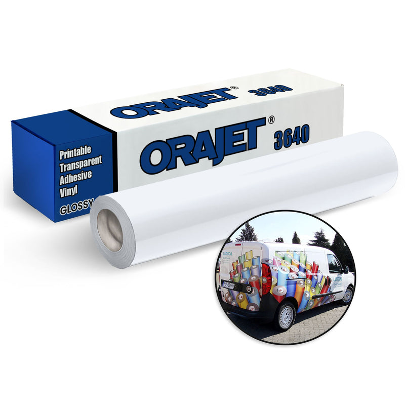 Orajet 3640 Printable Transparent Glossy Adhesive Vinyl - 54" x 150 FT Vinyl Oracal