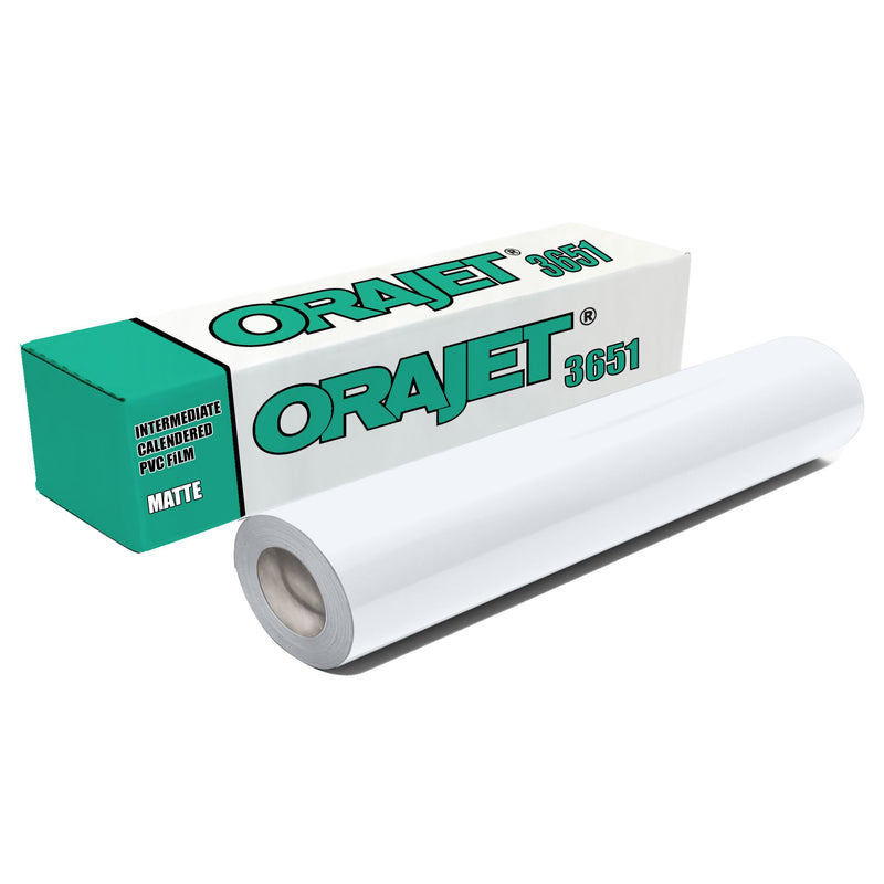 Orajet 3651 Printable Matte Adhesive Vinyl - 20" x 30 FT Vinyl Oracal
