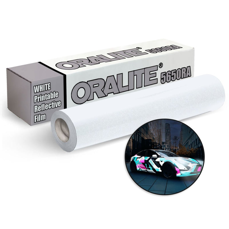 Oralite 5650RA White Printable Reflective Film w/ RapidAir - 24" - Swing Design