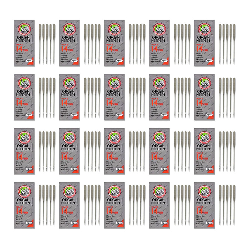 ORGAN HA 90/14 Universal Flat Embroidery Needles - 100 Needles Sewing Accessories Brother