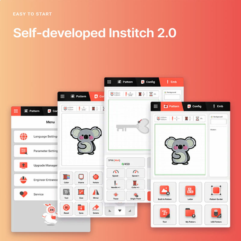 Poolin EOC05 4in x 9.2in Computerized Embroidery Machine For Beginners Brother Sewing Bundle Poolin