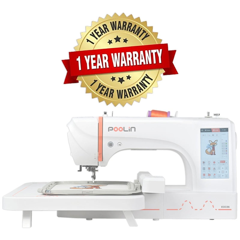 POOLIN EOC06 7.9in x 11in Embroidery Machine with 166 Embroidery Spools Bundle - Swing Design