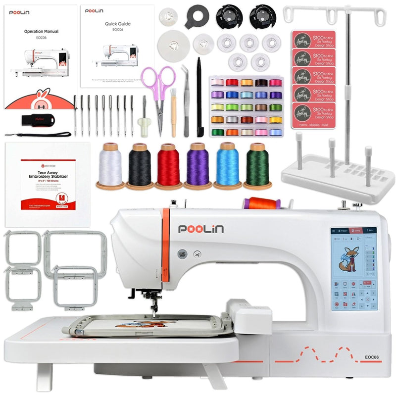 REFURBISHED POOLIN EOC06 7.9in x 11in Computerized Embroidery Machine - Swing Design