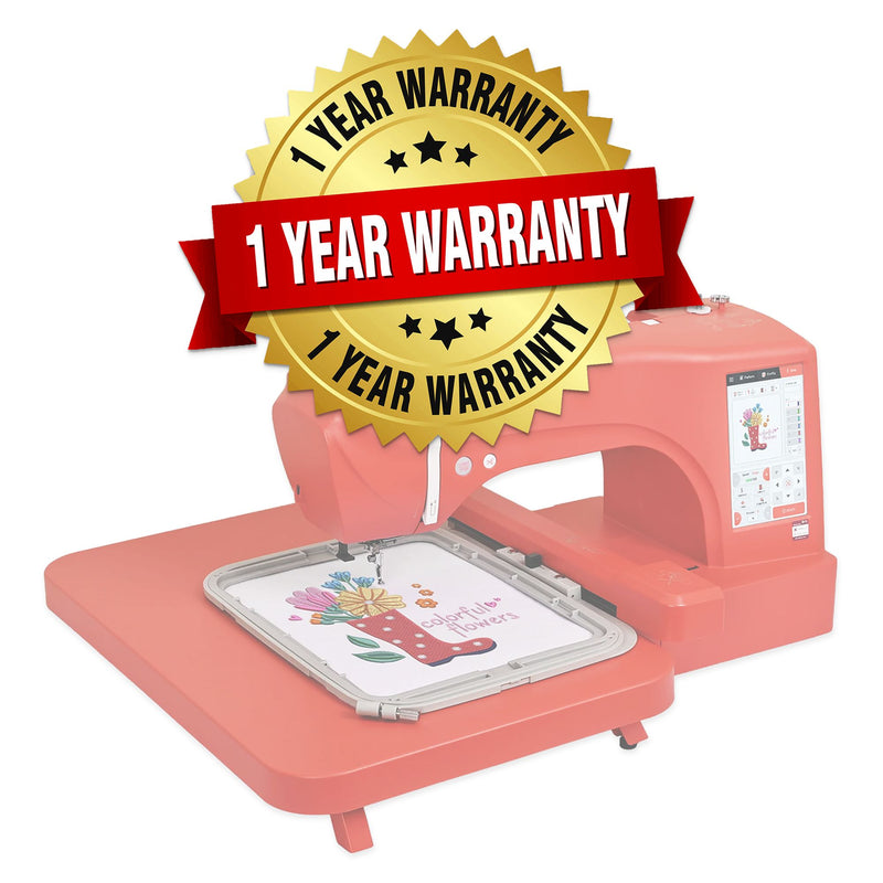 POOLIN EOC06 7.9in x 11in Embroidery Machine Deluxe Bundle - Red Poolin Embroidery Machines Poolin